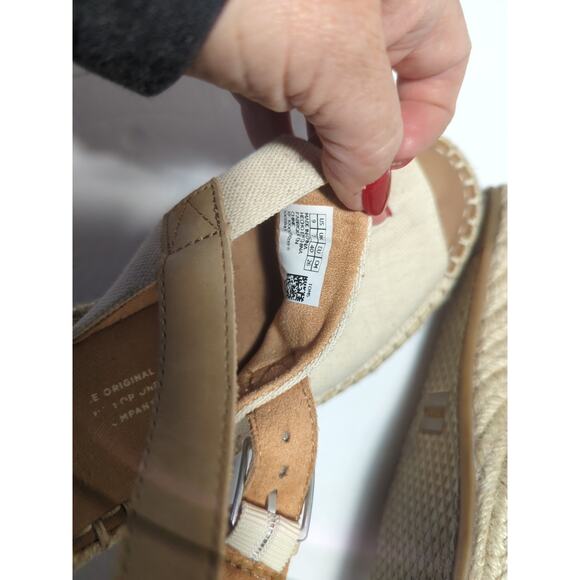 Women's Toms Monica Slingback Wedge, Size 9- Tan/Cream - Picture 6 of 6